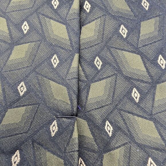 Mens Necktie Croft & Barrow Tie silk Green Black Size 57.5 By 4 In Vintage - Picture 4 of 6